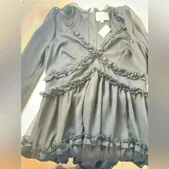 NWT - Ella Ruffle Mini Dress - Black (Size M) - Picture 4 of 11